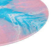 Rosa Blau Abstrakt Schneidebrett (Ecke)