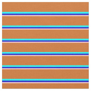Rosa, Blau, Aqua und Schokolade - farbige Streifen Stoff