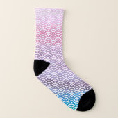 Rosa/Blau/Aquamarin/Jegliche Farbe Seigaiha Socken (Links - Innen)