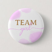 Rosa & Blau Aquarellfarben Gold-Script-Gender-Dars Button (Vorderseite)