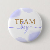 Rosa & Blau Aquarellfarben Gold-Script-Gender-Dars Button (Vorderseite)