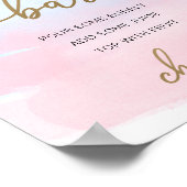 Rosa Blau Aquarellfarben Goldene Mama-osa-Bar-Zeic Poster (Ecke)