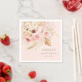 Rosa Blau Aquarellfarben Pampelmuse boho Serviette (Beispiel)