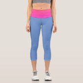 Rosa + Blau Capri Leggings (Vorderseite)