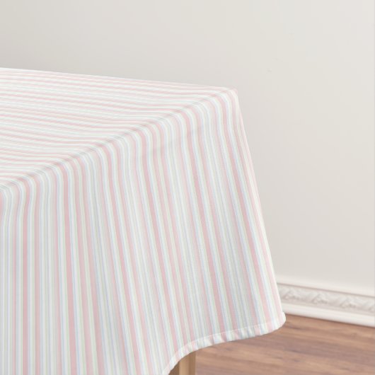 Rosa, Blau, Celadon Pastel Thin Stripes Tablett Tischdecke (Beispiel)