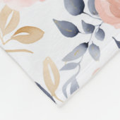 Rosa Blau Chic Blume Brautparty Fleecedecke (Ecke)