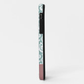 Rosa Blau Damast Monogramm Case-Mate iPhone Hülle (Hinten/Links)