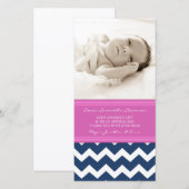 Rosa Blau dankt Ihnen Baby-Duschen-Foto-Karten Dankeskarte (Vorne/Hinten)