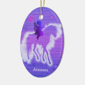 Rosa & Blau Einhorn Girly farbenfrohe Holzgestaltu Keramik Ornament (Links)