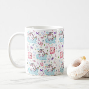 Rosa Blau Einhorn Katze Regenbogen Tasse