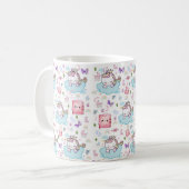 Rosa Blau Einhorn Katze Regenbogen Tasse (Vorderseite Links)