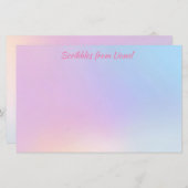 Rosa, blau, Farbverlauf, pastellfarben, weiblich, Briefpapier (Vorne/Hinten)