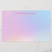 Rosa, blau, Farbverlauf, pastellfarben, weiblich, Briefpapier (Vorderseite)