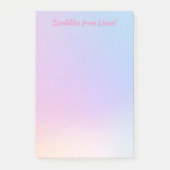 Rosa, blau, Farbverlauf, pastellfarben, weiblich, Post-it Klebezettel (Vorderseite)