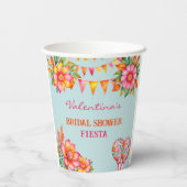 Rosa Blau-Fiesta-Brautparty Pappbecher (Rückseite)