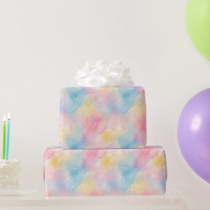 Rosa Blau Gelb Abstrakter Geburtstag mit Laune Geschenkpapier