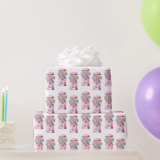 Rosa Blau Gelb Bubble Gum Geburtstag Geschenkpapier (Partygeschenke)
