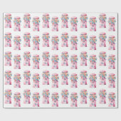 Rosa Blau Gelb Bubble Gum Geburtstag Geschenkpapier (Flach)