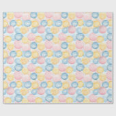 Rosa Blau Gelb Bubble Gum Geburtstag Geschenkpapier (Flach)