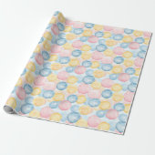 Rosa Blau Gelb Bubble Gum Geburtstag Geschenkpapier (Ungerollt)