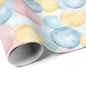 Rosa Blau Gelb Bubble Gum Geburtstag Geschenkpapier (Rolleneckpunkt)