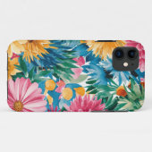 Rosa Blau Gelb Orange Blume Muster Case-Mate iPhone Hülle (Rückseite (Horizontal))