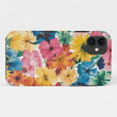 Rosa Blau Gelb Orange Blume Muster Case-Mate iPhone Hülle (Rückseite (Horizontal))