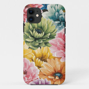 Rosa Blau Gelb Orange Blume Muster Case-Mate iPhone Hülle