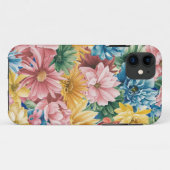 Rosa Blau Gelb Orange Blume Muster Case-Mate iPhone Hülle (Rückseite (Horizontal))