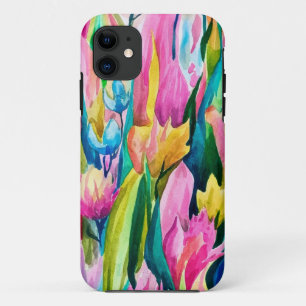 Rosa Blau Gelb Orange Blume Muster Case-Mate iPhone Hülle