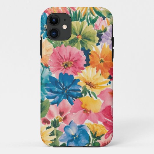Rosa Blau Gelb Orange Blume Muster Case-Mate iPhone Hülle (Rückseite)