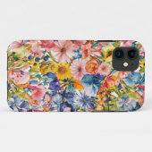 Rosa Blau Gelb Orange Blume Muster Case-Mate iPhone Hülle (Rückseite (Horizontal))