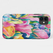 Rosa Blau Gelb Orange Blume Muster Case-Mate iPhone Hülle (Rückseite (Horizontal))