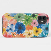 Rosa Blau Gelb Orange Blume Muster Case-Mate iPhone Hülle (Rückseite (Horizontal))