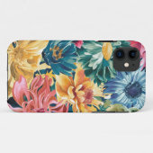 Rosa Blau Gelb Orange Blume Muster Case-Mate iPhone Hülle (Rückseite (Horizontal))