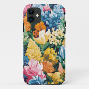 Rosa Blau Gelb Orange Blume Muster Case-Mate iPhone Hülle