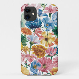 Rosa Blau Gelb Orange Blume Muster Case-Mate iPhone Hülle