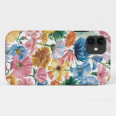 Rosa Blau Gelb Orange Blume Muster Case-Mate iPhone Hülle (Rückseite (Horizontal))