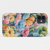 Rosa Blau Gelb Orange Blume Muster Case-Mate iPhone Hülle (Rückseite (Horizontal))