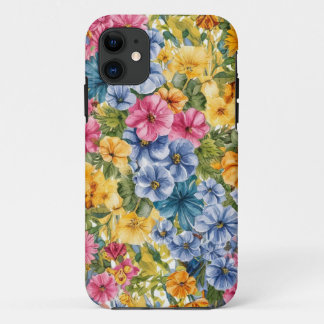 Rosa Blau Gelb Orange Blume Muster Case-Mate iPhone Hülle