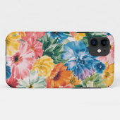 Rosa Blau Gelb Orange Blume Muster Case-Mate iPhone Hülle (Rückseite (Horizontal))
