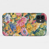 Rosa Blau Gelb Orange Blume Muster Case-Mate iPhone Hülle (Rückseite (Horizontal))