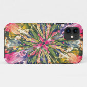 Rosa Blau Gelb Orange Blume Muster Case-Mate iPhone Hülle (Rückseite (Horizontal))