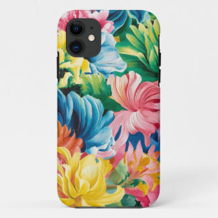 Rosa Blau Gelb Orange Blume Muster Case-Mate iPhone Hülle