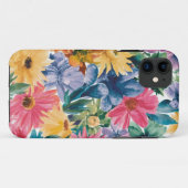 Rosa Blau Gelb Orange Blume Muster Case-Mate iPhone Hülle (Rückseite (Horizontal))