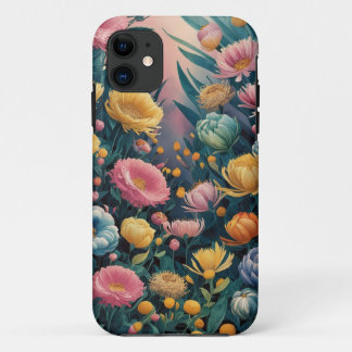 Rosa Blau Gelb Orange Blume Muster Case-Mate iPhone Hülle