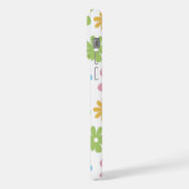 Rosa Blau Gelb Orange Blume Muster iPhone Hülle (Linke Seite)