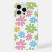 Rosa Blau Gelb Orange Blume Muster iPhone Hülle (Rückseite)