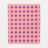 Rosa Blau Gelb Punkte Design Fleecedecke (Vorderseite)