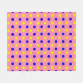 Rosa Blau Gelb Punkte Design Fleecedecke (Vorderseite (Horizontal))